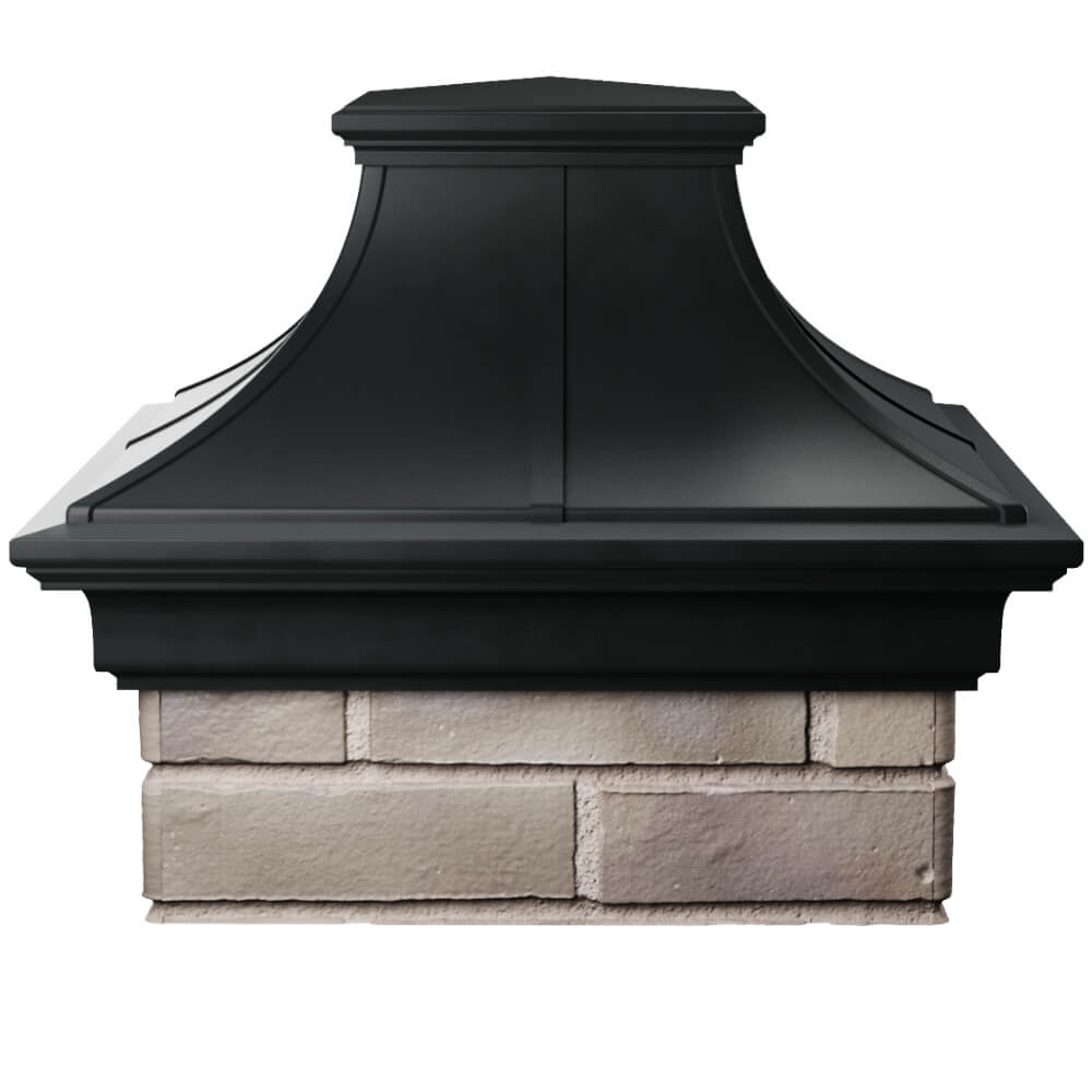 Колпак Zking Монблан Премиум Черный на столб 1.5х1.5 кирпича (385х385мм) Сосновый Бор фото