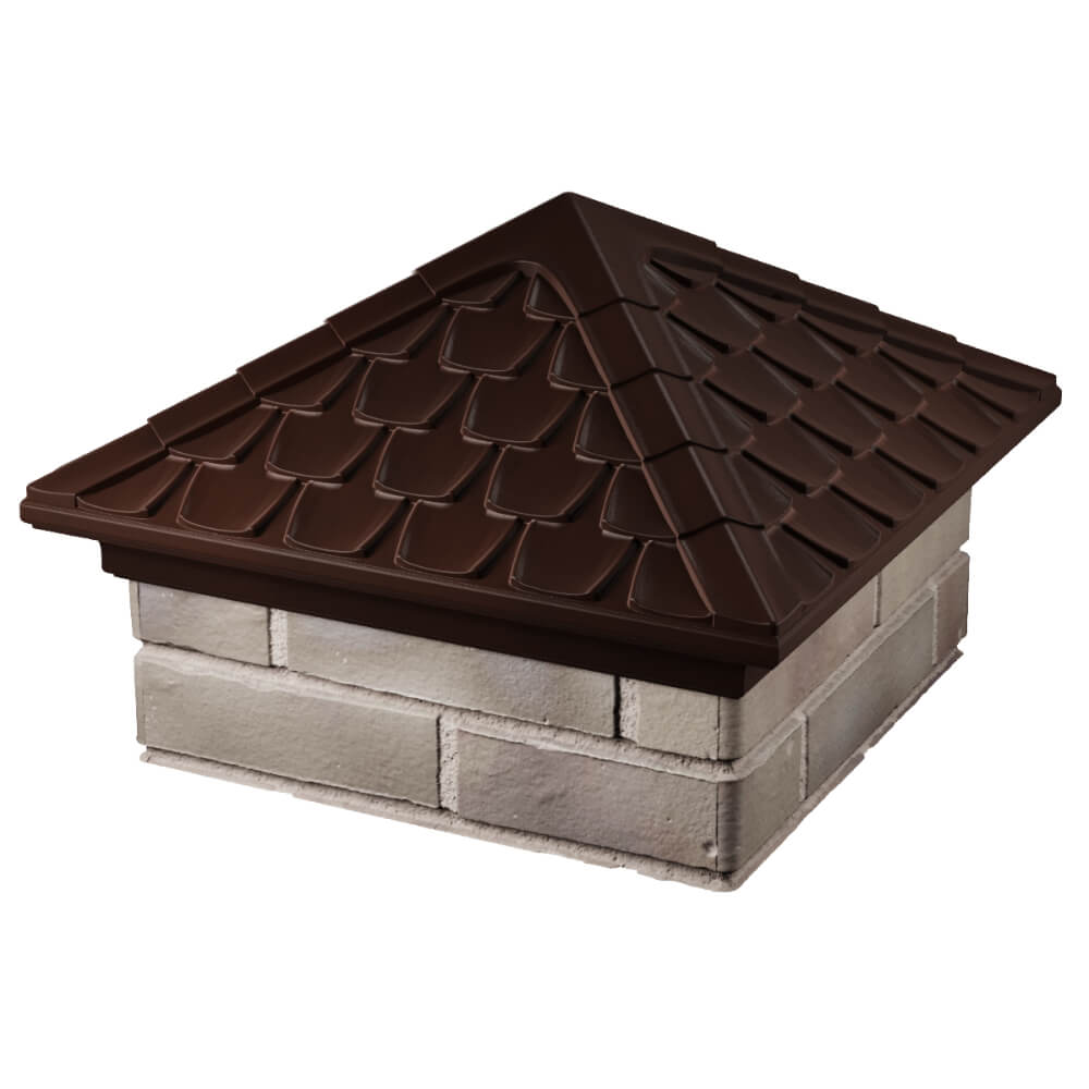 Колпак Zking Эльбрус Коричневый на столб 1.5х1.5 кирпича (385х385мм) в Сосновый Бор фото