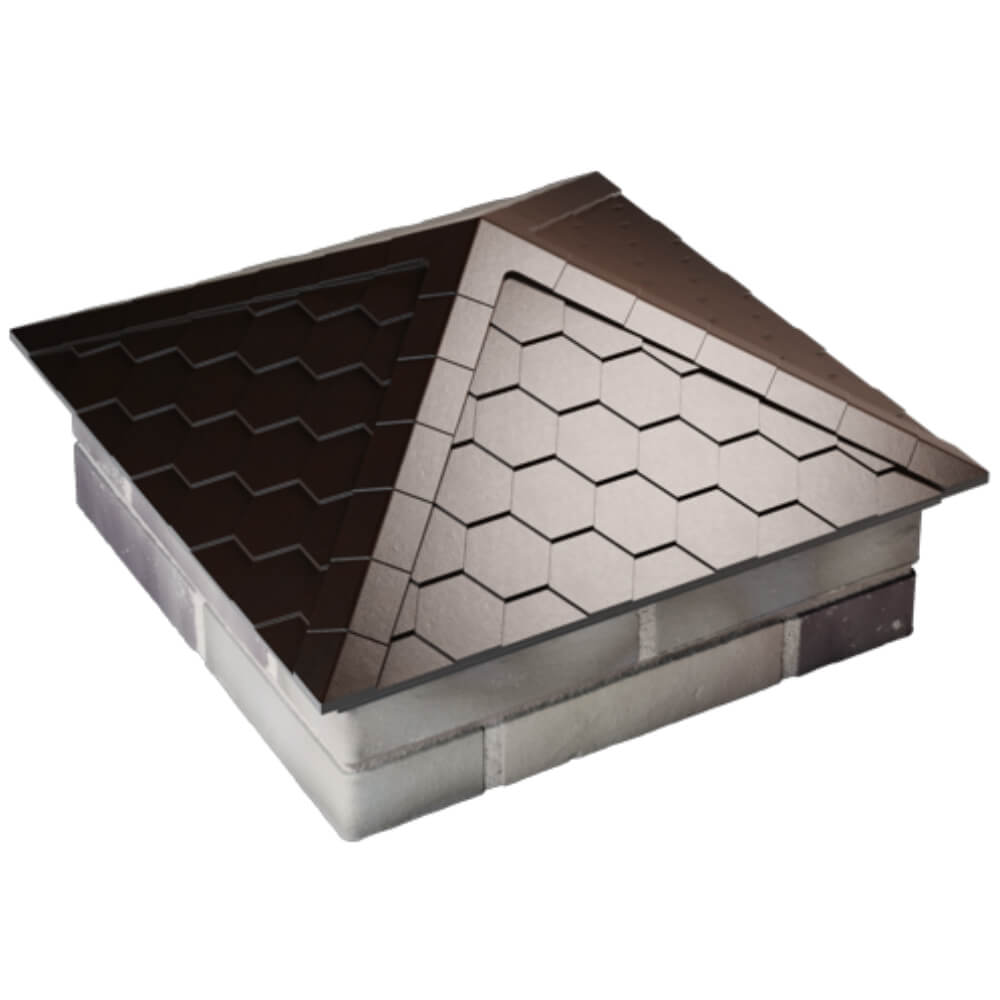 Колпак Zking Эверест Коричневый на столб 2х2 кирпича (535х535мм) Сосновый Бор фото