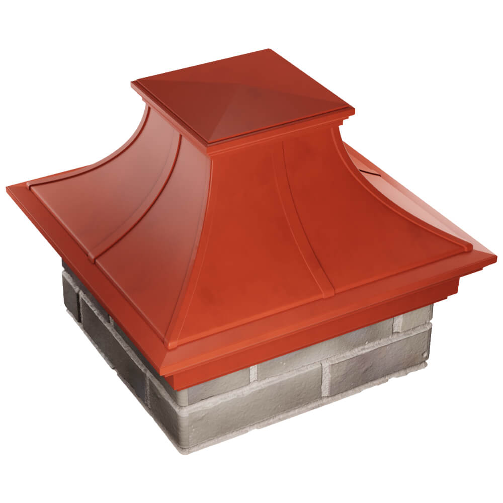Колпак Zking Монблан Премиум Красный на столб 1.5х1.5 кирпича (385х385мм) в Сосновый Бор фото