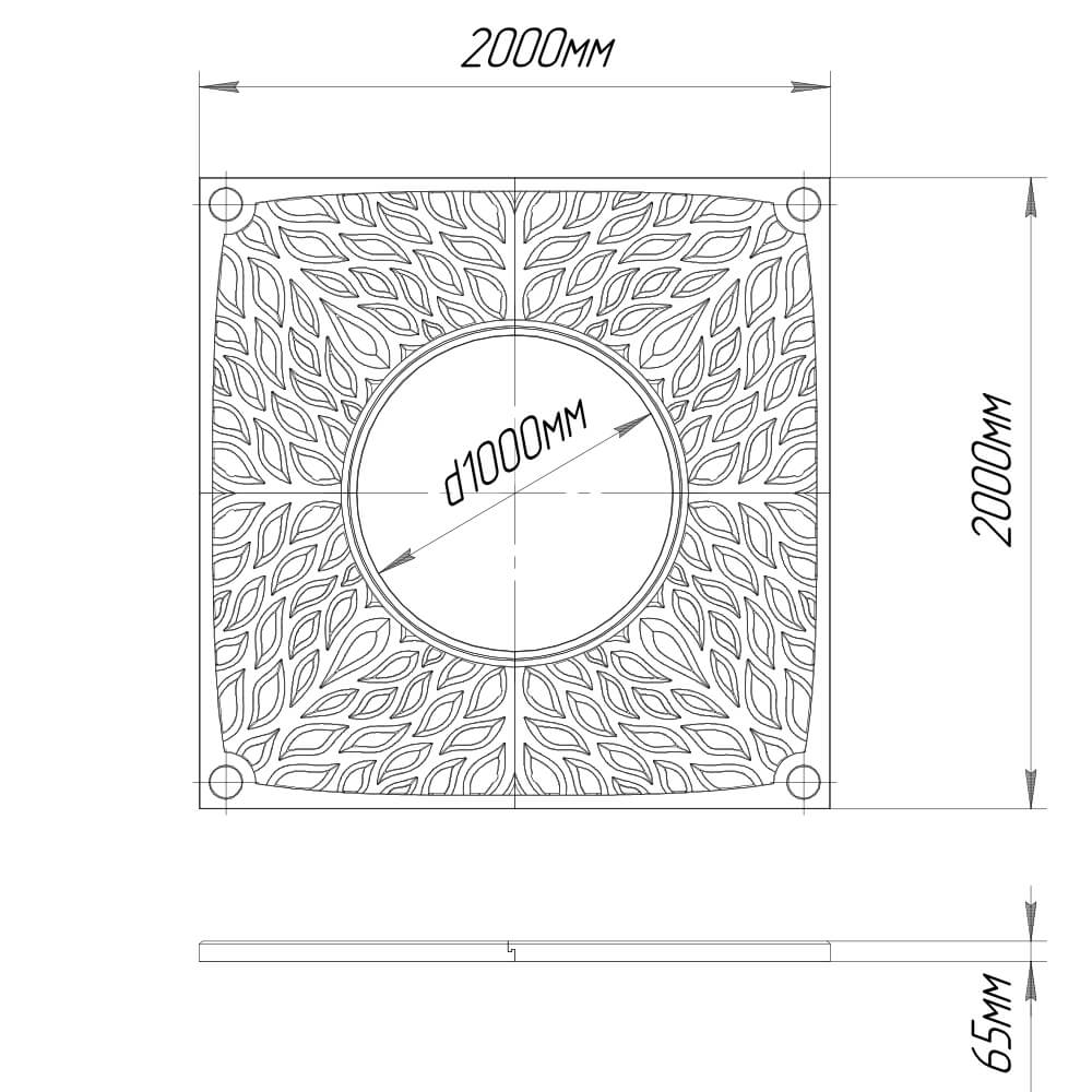 Приствольная решетка для дерева ZKING CRUST 2х2м Черная в Сосновый Бор фото