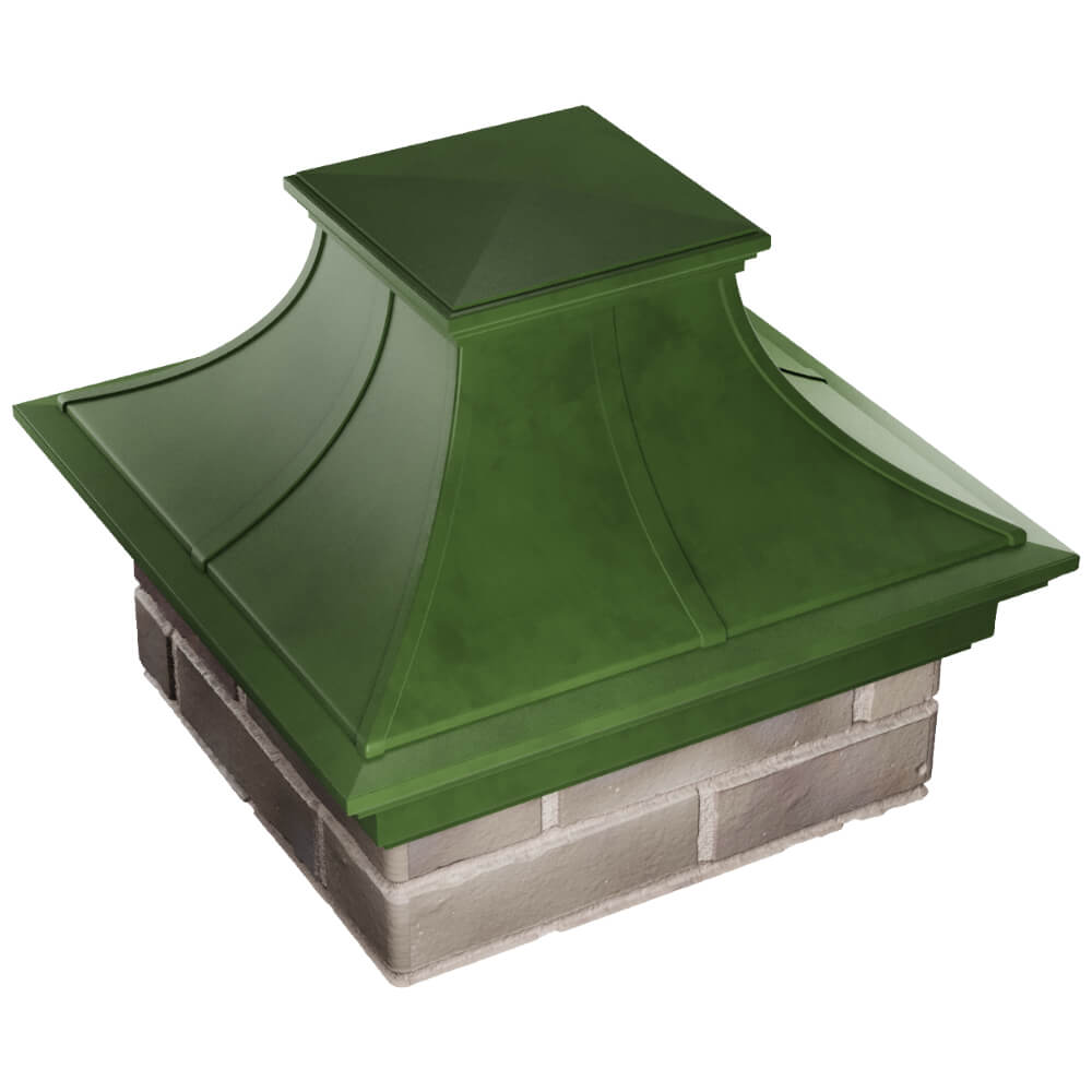 Колпак Zking Монблан Премиум Зеленый на столб 1.5х1.5 кирпича (385х385мм) в Сосновый Бор фото