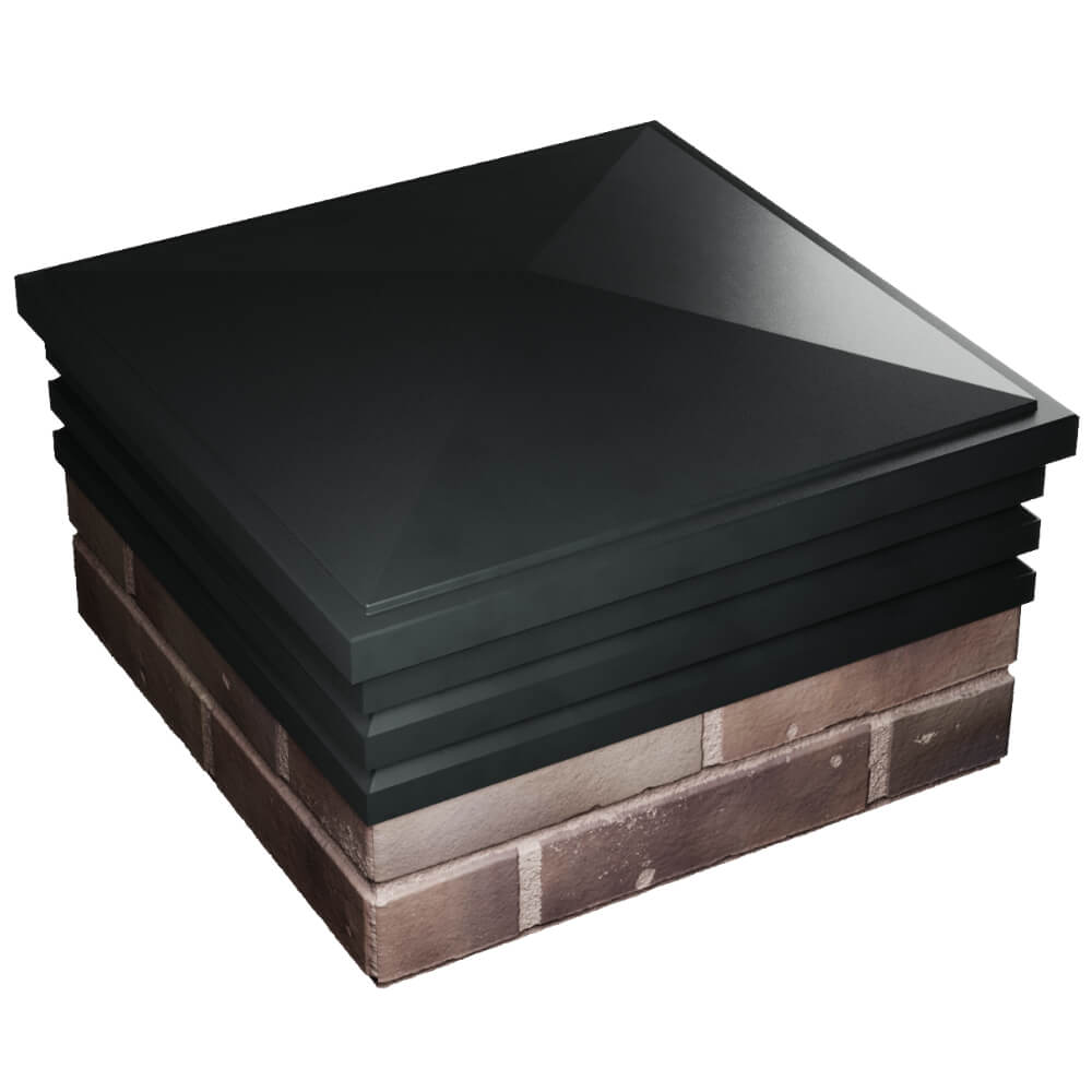 Колпак Zking Бона ХайТек Черный на столб 2х2 кирпича (513х513мм) в Сосновый Бор фото