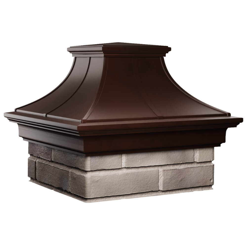 Колпак Zking Монблан Премиум Коричневый на столб 1.5х1.5 кирпича (385х385мм) в Сосновый Бор фото