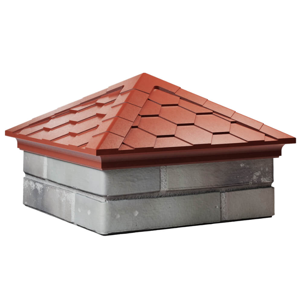 Колпак Zking Эверест Красный на столб 1.5х1.5 кирпича (390х390мм) в Сосновый Бор фото