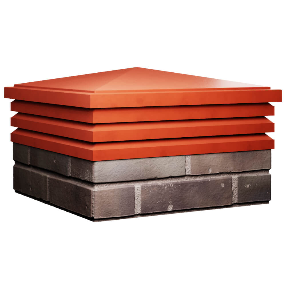 Колпак Zking Бона ХайТек Красный на столб 2х2 кирпича (513х513мм) в Сосновый Бор фото