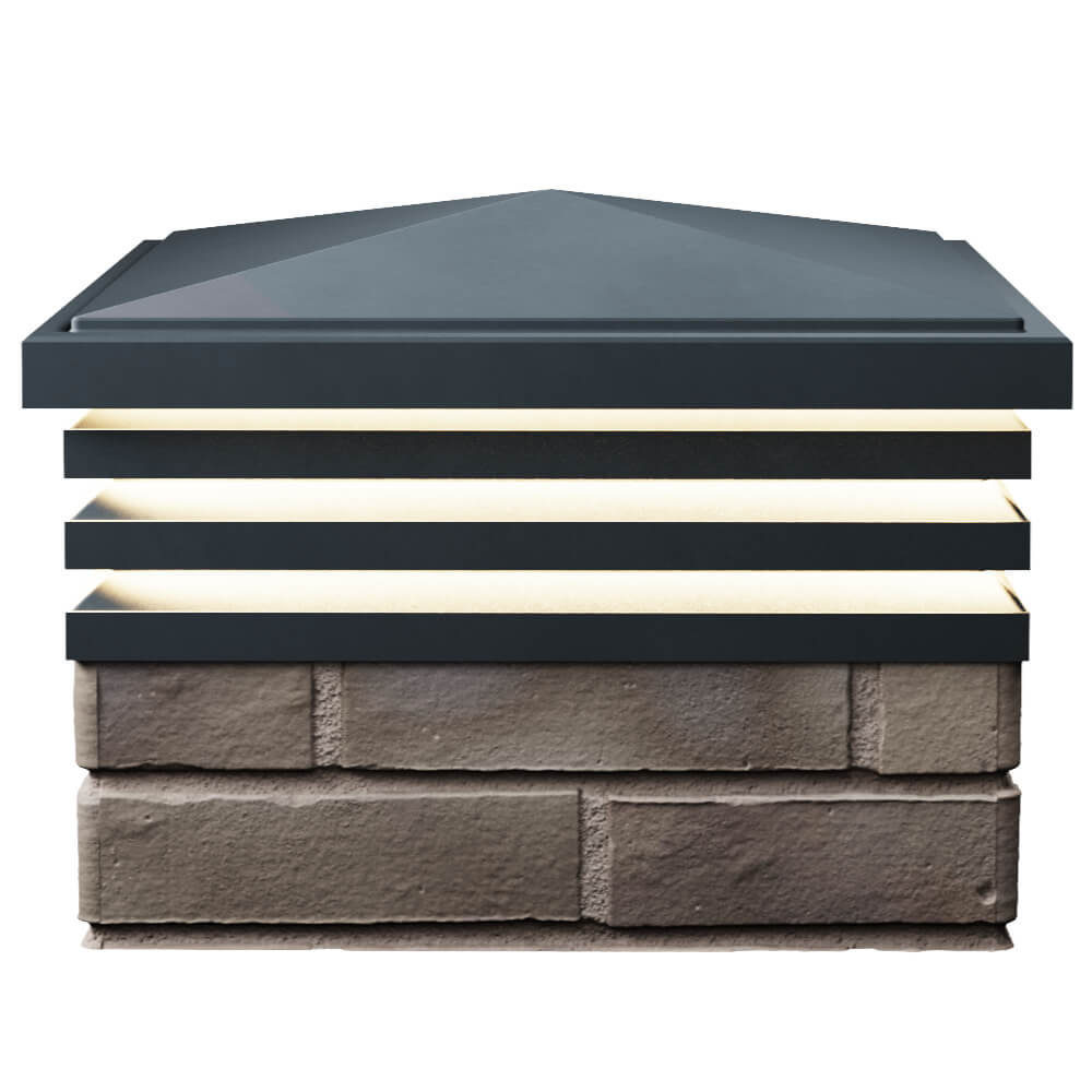 Колпак Zking Бона ХайТек Серый на столб 1.5х1.5 кирпича (385х385мм) с подсветкой в Сосновый Бор фото