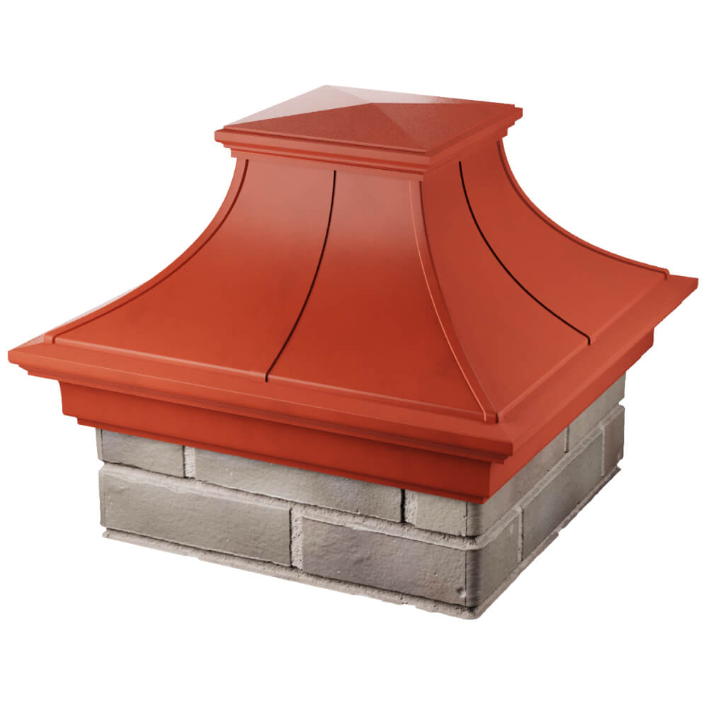 Колпак Zking Монблан Премиум Красный на столб 1.5х1.5 кирпича (385х385мм) в Сосновый Бор фото