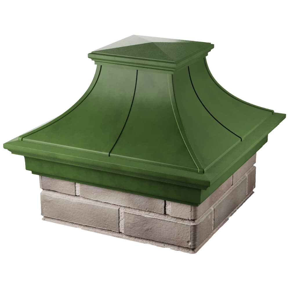 Колпак Zking Монблан Премиум Зеленый на столб 1.5х1.5 кирпича (385х385мм) в Сосновый Бор фото