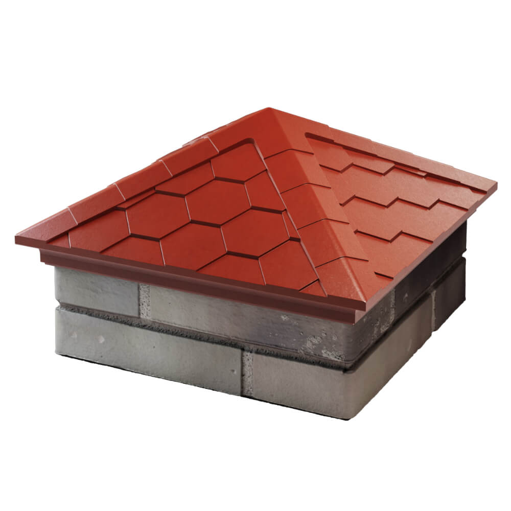 Колпак Zking Эверест Красный на столб 1.5х1.5 кирпича (390х390мм) в Сосновый Бор фото