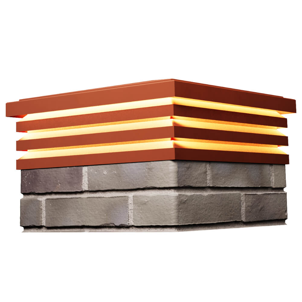 Колпак Zking Бона ХайТек Красный на столб 1.5х1.5 кирпича (385х385мм) с подсветкой в Сосновый Бор фото