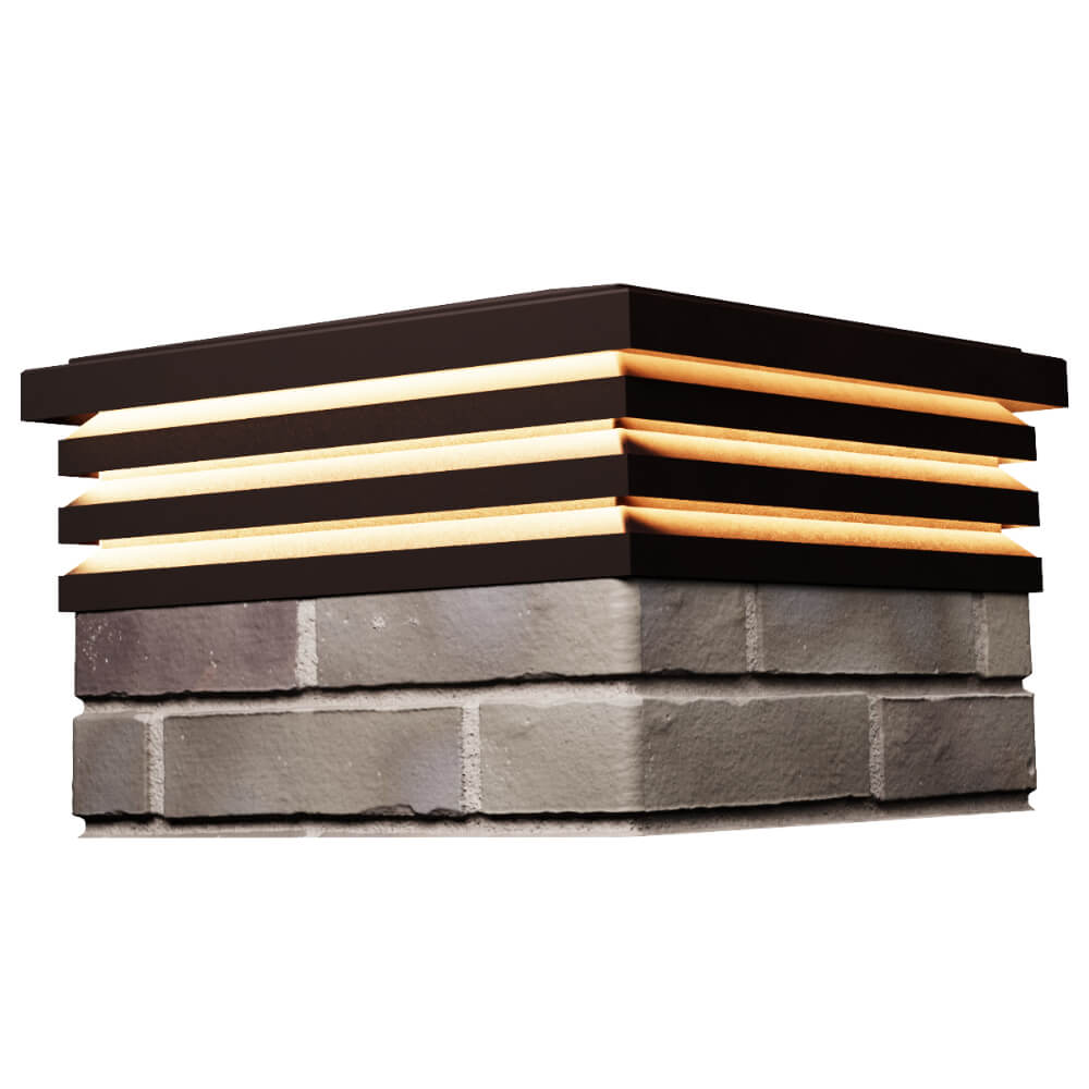 Колпак Zking Бона ХайТек Коричневый на столб 1.5х1.5 кирпича (385х385мм) с подсветкой в Сосновый Бор фото