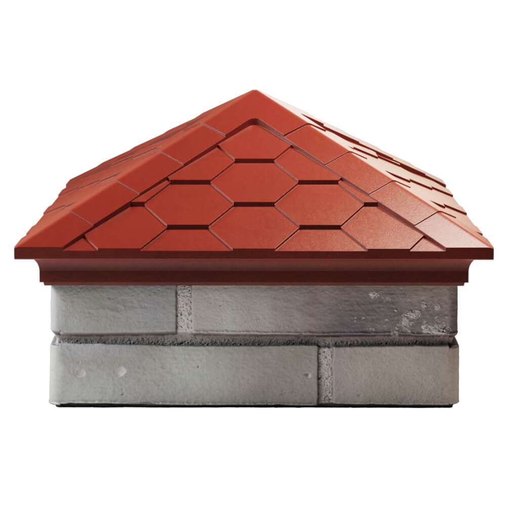 Колпак Zking Эверест Красный на столб 1.5х1.5 кирпича (390х390мм) Сосновый Бор фото