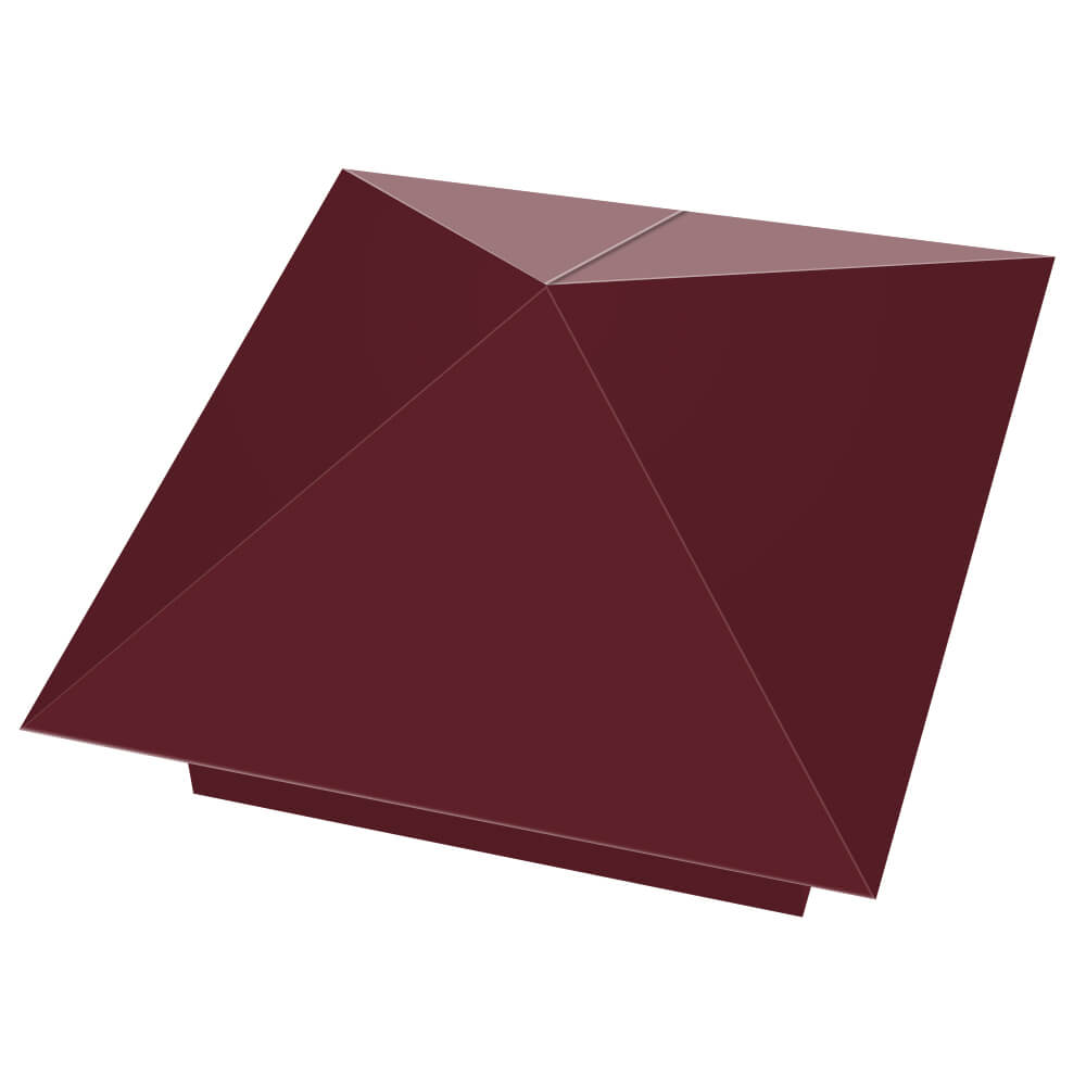 Колпак металлический 390х390мм RAL3005 Красное Вино заборный Сосновый Бор фото