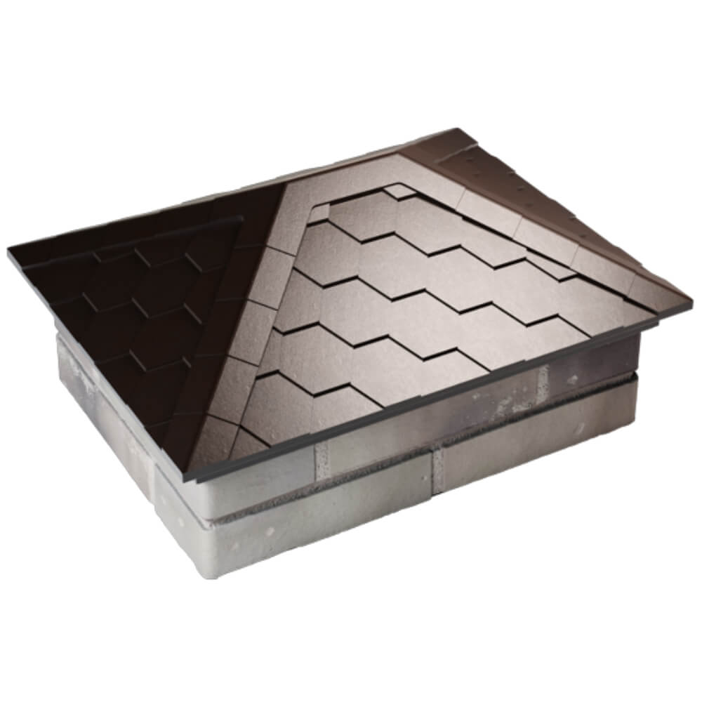 Колпак Zking Эверест Коричневый на столб 2х1.5 кирпича (520х390мм) Сосновый Бор фото