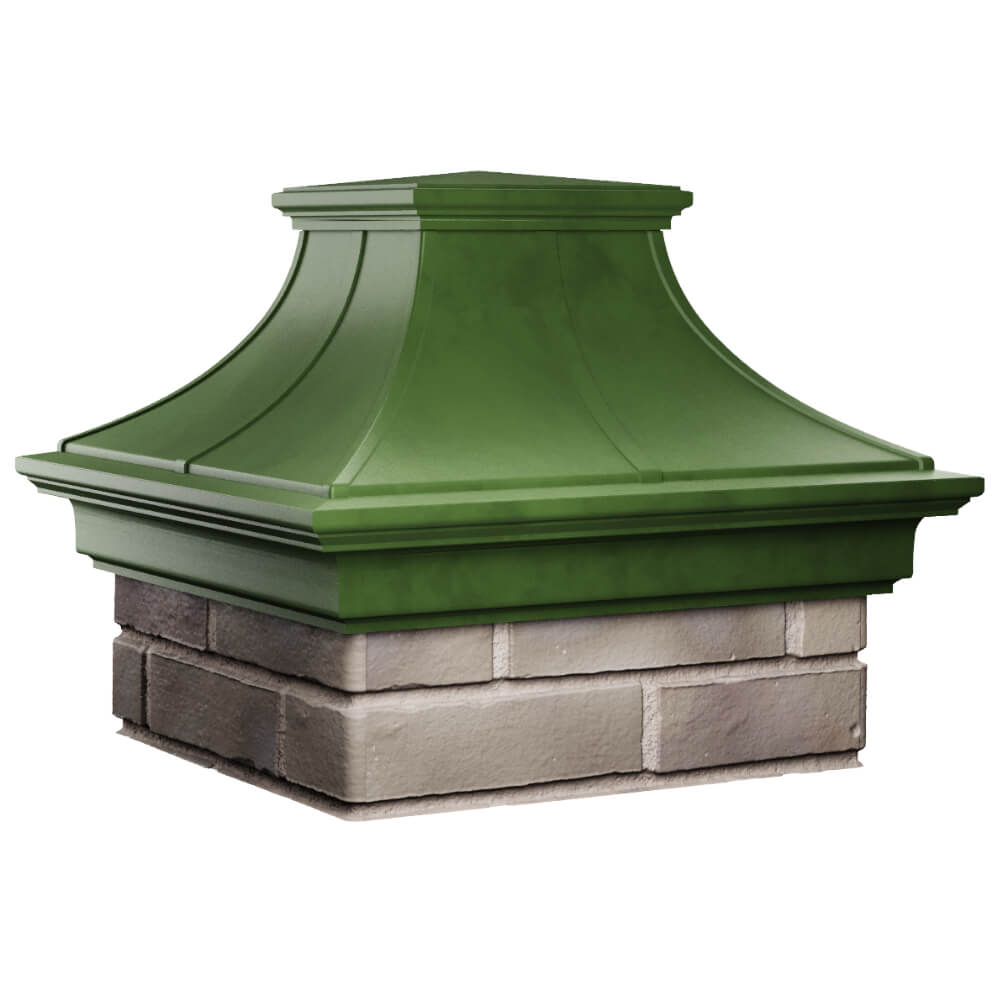 Колпак Zking Монблан Премиум Зеленый на столб 1.5х1.5 кирпича (385х385мм) в Сосновый Бор фото