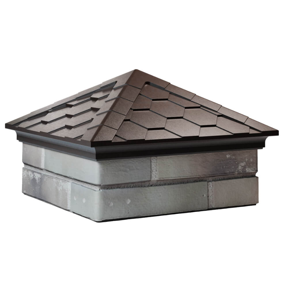 Колпак Zking Эверест Коричневый на столб 1.5х1.5 кирпича (390х390мм) в Сосновый Бор фото