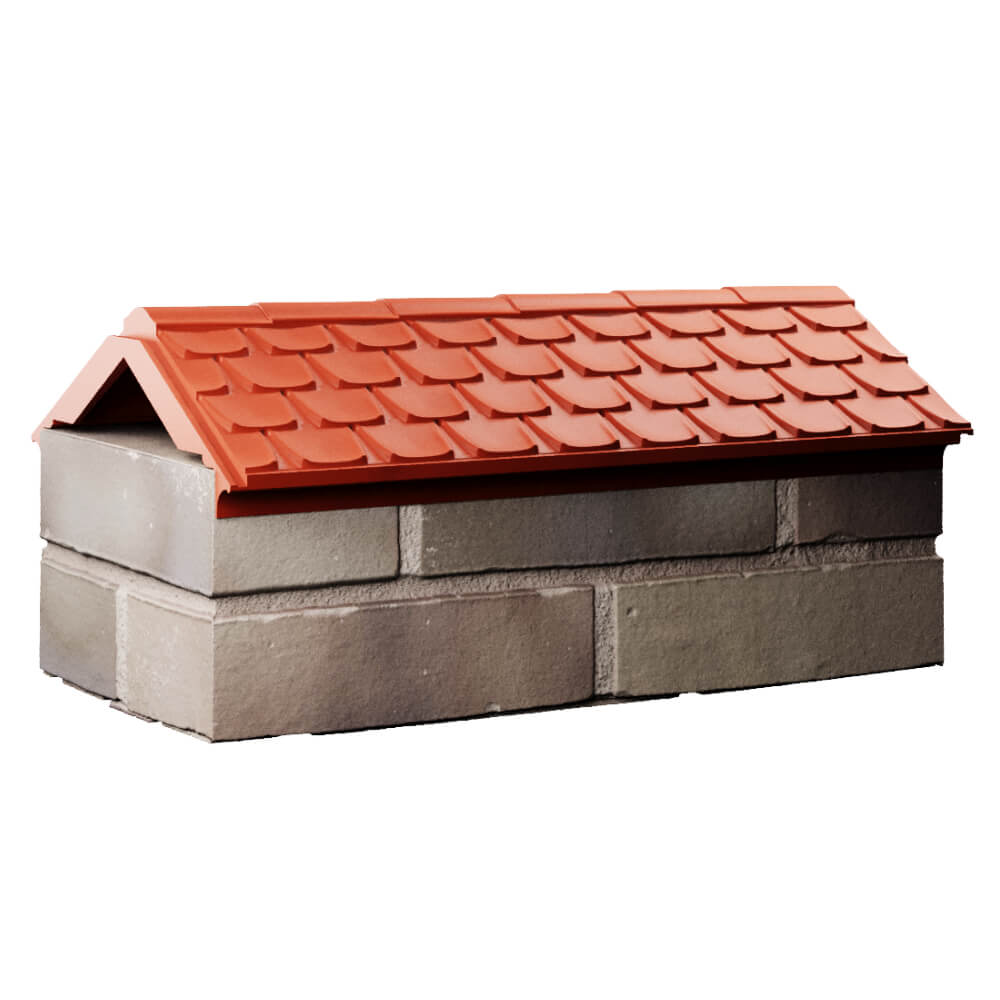 Парапет Zking Эльбрус Красный с посадкой на 1 кирпич (255мм) Сосновый Бор фото