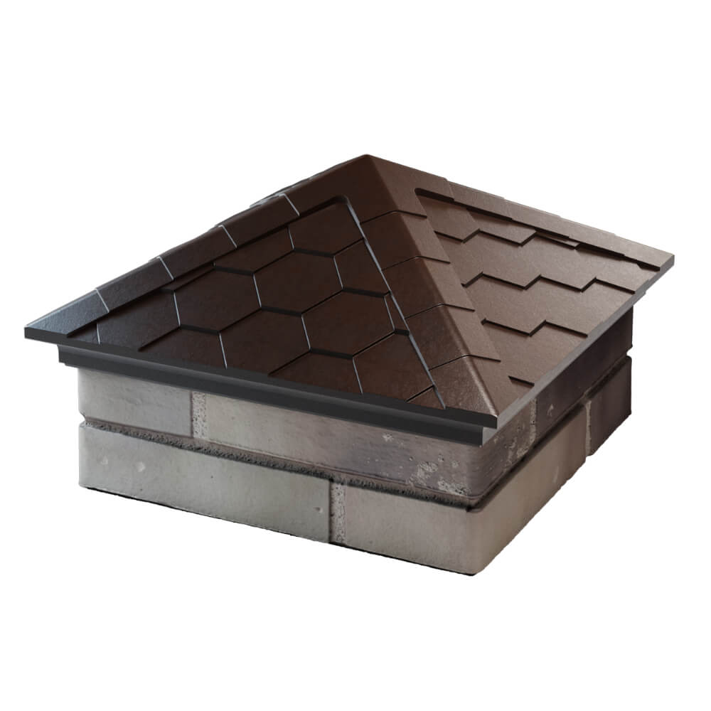 Колпак Zking Эверест Коричневый на столб 1.5х1.5 кирпича (390х390мм) в Сосновый Бор фото