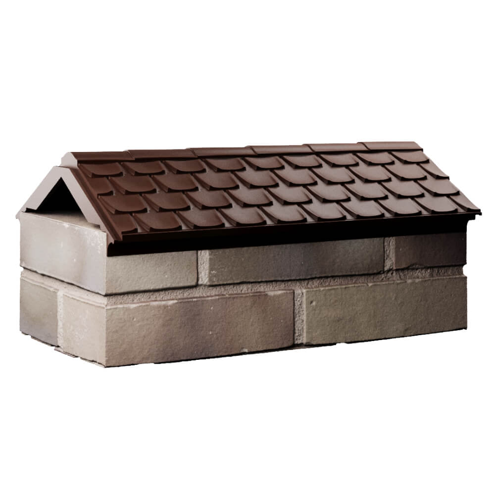 Парапет Zking Эльбрус Коричневый с посадкой на 1 кирпич (255мм) Сосновый Бор фото